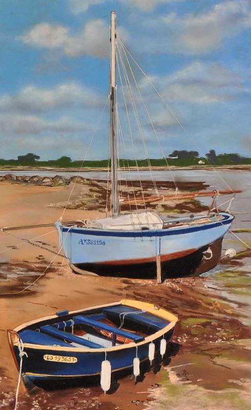 bateaux etel.JPG - Pastel format /size 40 x 60